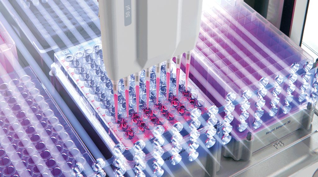Laboratory bench with HPLC instruments